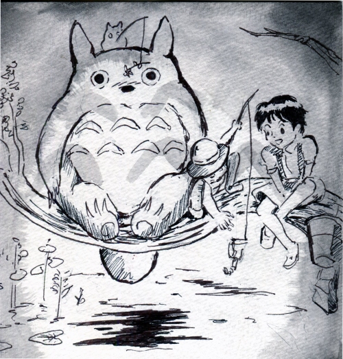 Totoro ink wash